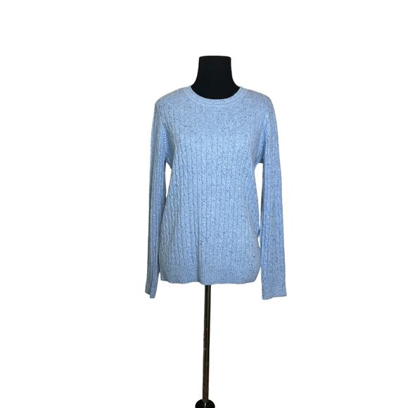 Karen Scott light blue cable knit sweater size PM - Picture 6 of 10